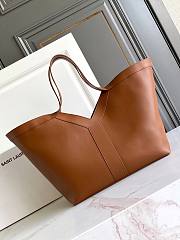 YSL Y Tote In Leather Brown - 37x32x27-22cm - 4