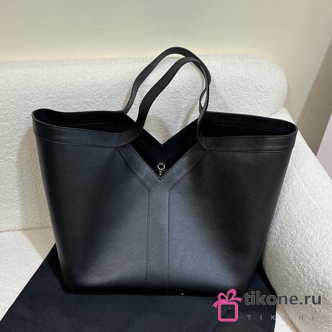 YSL Y Tote In Leather Black - 37x32x27-22cm - 1