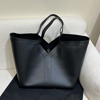 YSL Y Tote In Leather Black - 37x32x27-22cm