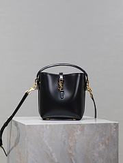 YSL Le 37 Mini In Shiny Leather Black - 15x13x6cm - 1