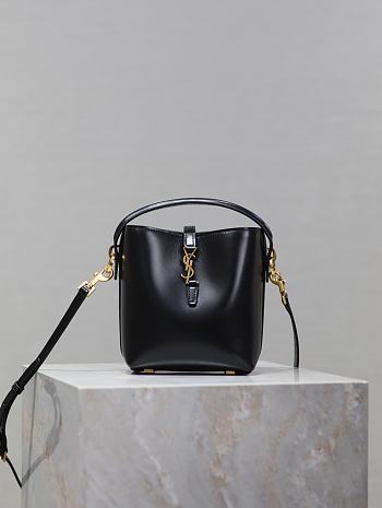 YSL Le 37 Mini In Shiny Leather Black - 15x13x6cm