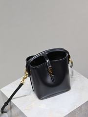 YSL Le 37 Mini In Shiny Leather Black - 15x13x6cm - 3