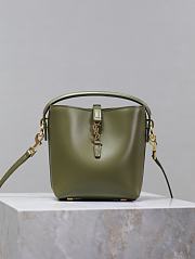 YSL Le 37 Mini In Shiny Leather Green - 15x13x6cm - 1