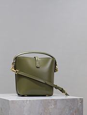 YSL Le 37 Mini In Shiny Leather Green - 15x13x6cm - 5