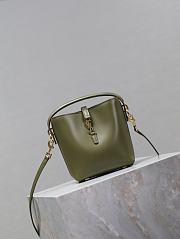 YSL Le 37 Mini In Shiny Leather Green - 15x13x6cm - 4