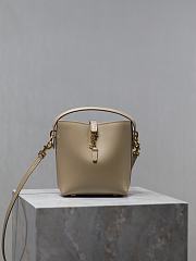 YSL Le 37 Mini In Shiny Leather Dark Beige - 15x13x6cm - 1