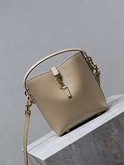 YSL Le 37 Mini In Shiny Leather Dark Beige - 15x13x6cm - 4