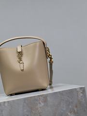 YSL Le 37 Mini In Shiny Leather Dark Beige - 15x13x6cm - 2