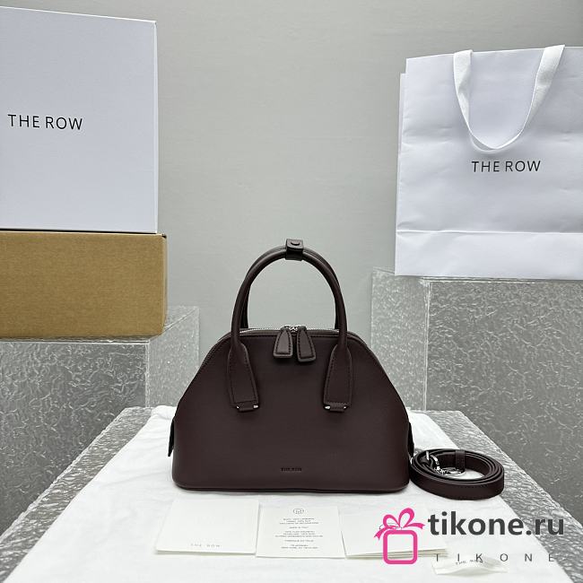 The Row Mini Devon Bag in Leather Dark Brown - 24x13x20 - 1