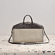 The Row George XL Leather Trimmed Denim Duffel Bag In Neutrals - 44x30x18.5cm - 1