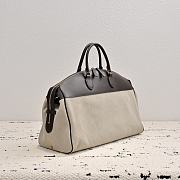 The Row George XL Leather Trimmed Denim Duffel Bag In Neutrals - 44x30x18.5cm - 5