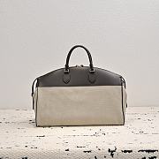 The Row George XL Leather Trimmed Denim Duffel Bag In Neutrals - 44x30x18.5cm - 2