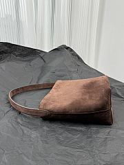 The Row Small N/S Park Tote Bag in Suede Dark Brown - 25x22x12cm - 4