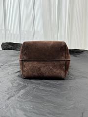 The Row Small N/S Park Tote Bag in Suede Dark Brown - 25x22x12cm - 3