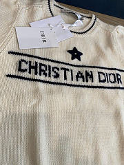 Dior Short Sleeved Sweater Ecru Wool and Cashmere Knit Beige - 5