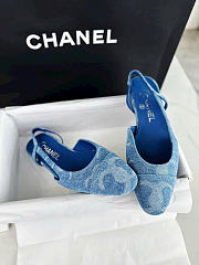 Chanel Slingbacks Denim Blue - 3