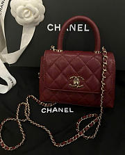 Chanel Coco Caviar Burgundy 19cm - 5