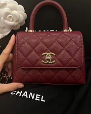 Chanel Coco Caviar Burgundy 19cm - 3