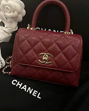 Chanel Coco Caviar Burgundy 19cm - 4