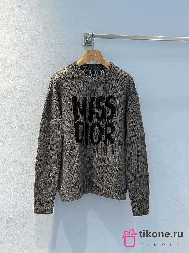 Dior Long Sweater Cashmere and Silk Gray - 1