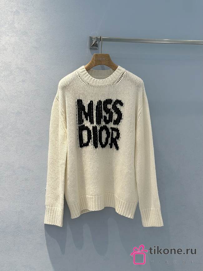 Dior Long Sweater Cashmere and Silk Beige - 1