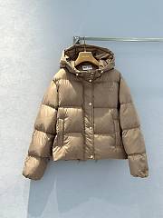 Miumiu Padded jacket With Logo Beige - 1