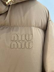 Miumiu Padded jacket With Logo Beige - 3