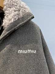 Miumiu Fleece Down Jacket Gray  - 2