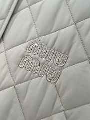 Miumiu Logo Quilted Vest In Cream - 5