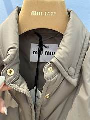 Miumiu Logo Quilted Vest In Dark Beige - 3