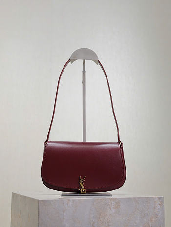 YSL Mini Voltaire In Box Saint Laurent Burgundy - 21x11x4.5cm