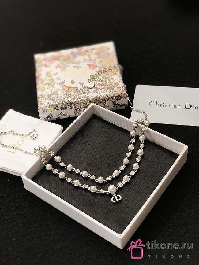 Dior Petit CD Treasure Necklace Silver D03S - 1