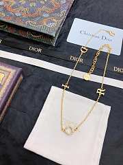 Dior Evolution Necklace Gold Finish Metal and White Crystals - 6