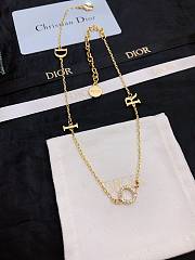 Dior Evolution Necklace Gold Finish Metal and White Crystals - 4