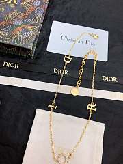 Dior Evolution Necklace Gold Finish Metal and White Crystals - 2