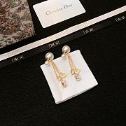 Dior Tribales Earrings Gold Finish Metal with White Resin Pearls and Silver Tone Crystals - 1