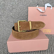 Miumiu Leather Belt Brown 3.5cm - 1