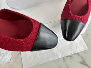 Chanel Slingback Iridescent Tweed Lamskin Black Red 6.5cm - 2