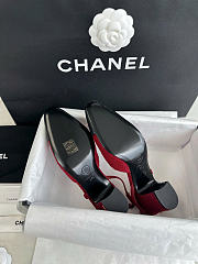 Chanel Slingback Iridescent Tweed Lamskin Black Red 6.5cm - 3