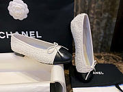 Chanel Ballet Flats Tweed Lamskin White Black - 6