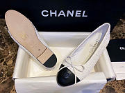 Chanel Ballet Flats Tweed Lamskin White Black - 4