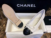 Chanel Ballet Flats Tweed Lamskin White Black - 5