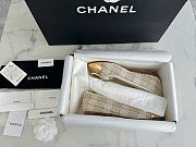 Chanel Ballet Flats Glittered Tweed Lamskin Beige Gold - 6