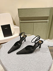 YSL Aimee Slingback Pumps In Satin Crepe Black 7.5cm - 4