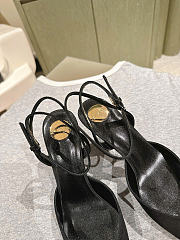 YSL Aimee Slingback Pumps In Satin Crepe Black 7.5cm - 2