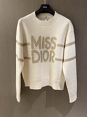 DiorAlps Sweater Ecru Blended Virgin Wool and Cashmere Knit  - 4