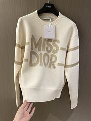 DiorAlps Sweater Ecru Blended Virgin Wool and Cashmere Knit  - 3