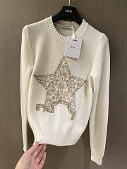 Dior Embroidered Sweater Ecru Cashmere Knit  - 4