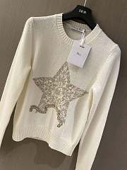 Dior Embroidered Sweater Ecru Cashmere Knit  - 5