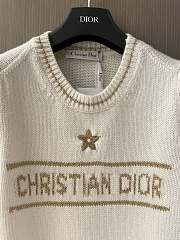 Dior Short Sleeved Sweater Gold Tone Blended Virgin Wool and Cashmere Knit - 3